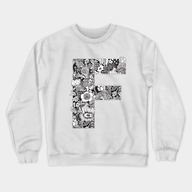 Floral Letter F Crewneck Sweatshirt by HayleyLaurenDesign